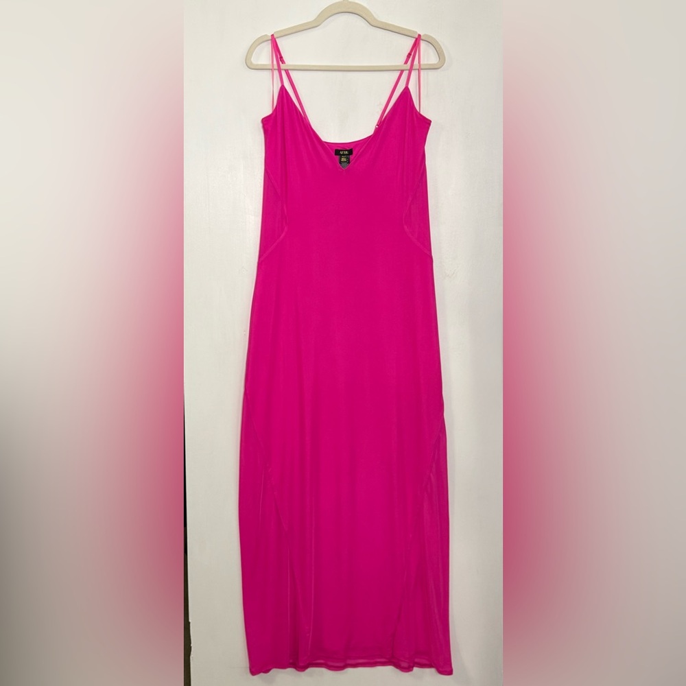 AFRM Mesh dress with side wave panels